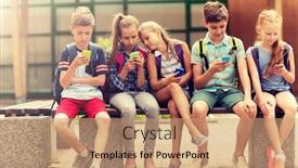  Presentation with elementary school technology - Cool new presentation theme with primary-education-friendship-childhood-technology backdrop and a coral colored foreground