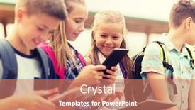  Presentation with elementary school technology - Audience pleasing slides consisting of primary-education-friendship-childhood-technology backdrop and a coral colored foreground