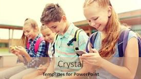  Presentation with elementary school technology - Amazing slide set having primary-education-friendship-childhood-technology backdrop and a coral colored foreground