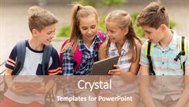  Presentation with elementary school technology - Slide set consisting of primary education friendship childhood technology background and a coral colored foreground