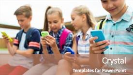  Presentation with friendship school - Colorful PPT layouts enhanced with primary education friendship childhood technology backdrop and a coral colored foreground