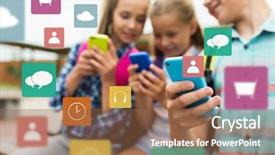  Presentation with friendship school - Presentation theme consisting of primary education friendship childhood technology background and a tawny brown colored foreground