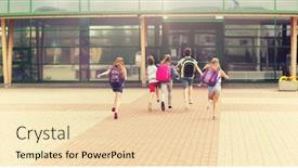  Presentation with friendship school - Colorful theme enhanced with primary-education-friendship-childhood backdrop and a lemonade colored foreground