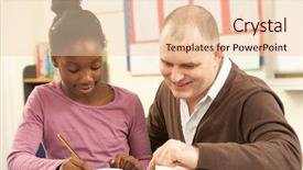  Presentation with elementary school career day and technology and black female teacher - PPT theme having primary education maths - female pupil studying in classroom background and a lemonade colored foreground