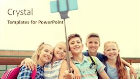  Presentation with elementary school technology - Slide set featuring primary-education-technology-friendship-childhood background and a cream colored foreground