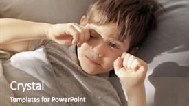  Presentation with home health care - Theme featuring primary health care - cute little boy waking up background and a coral colored foreground