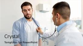  Presentation with heart beat - Presentation theme consisting of primary health care - medicine healthcare and people concept background and a light blue colored foreground