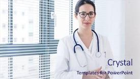  Presentation with confidence - PPT layouts featuring primary health care - portrait of a young nurse background and a sky blue colored foreground