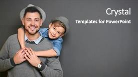  Presentation with father and son - Colorful presentation theme enhanced with primary health care - stylish father and son backdrop and a gray colored foreground