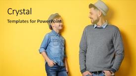  Presentation with color - Presentation enhanced with primary health care - stylish father and son background and a yellow colored foreground