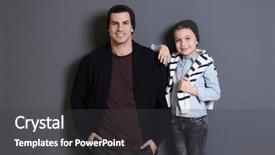  Presentation with gray - Slides having primary health care - stylish father and son background and a dark gray colored foreground