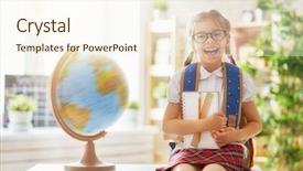  Presentation with back school - Colorful PPT theme enhanced with primary industries - back to school happy cute backdrop and a cream colored foreground