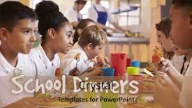  Presentation with children design - Cool new slide deck with primary school children eat school backdrop and a coral colored foreground