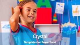  Presentation with art craft - Slides having primary school craft group children background and a teal colored foreground