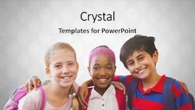  Presentation with disabilities kids - Beautiful slide deck featuring primary school design - digital composite of kids friends backdrop and a light gray colored foreground