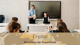  Presentation with school - Slides with primary-school-girl-in-uniform background and a coral colored foreground