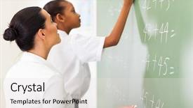  Presentation with math primary education - Amazing slide deck having primary school maths teacher teaching backdrop and a light gray colored foreground