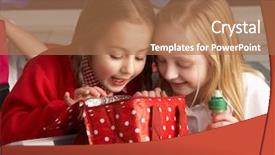  Presentation with school lunch - Colorful slide set enhanced with primary school pupils enjoying packed backdrop and a coral colored foreground