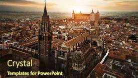  Presentation with aerial - PPT theme enhanced with primate-cathedral-of-saint-mary background and a wine colored foreground