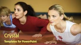  Presentation with females - Colorful slide set enhanced with prime adult females in yoga backdrop and a  colored foreground