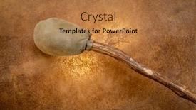  Presentation with primitive - PPT layouts with primitive-beater-against-goat-skin background and a coral colored foreground