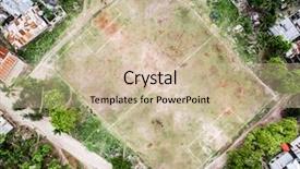  Presentation with poor village - PPT layouts with primitive football field in poor background and a soft green colored foreground