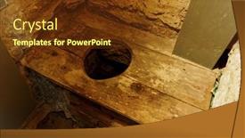  Presentation with primitive - Theme consisting of primitive-toilet-in-medieval-castle background and a tawny brown colored foreground
