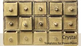  Presentation with primitive - Beautiful presentation design featuring primitive wooden apothecary or catalog backdrop and a yellow colored foreground