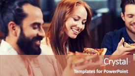  Presentation with vietnamese food for tet holiday - Amazing PPT theme having primos - leisure food and drinks people backdrop and a coral colored foreground