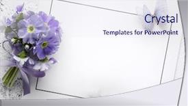  Presentation with flower - Slide set featuring primrose flower on paper card background and a sky blue colored foreground