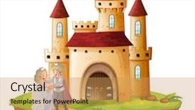  Presentation with castle - Presentation design consisting of prince and a princess background and a yellow colored foreground