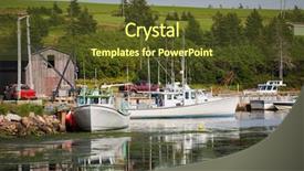  Presentation with fishing boats - Colorful presentation enhanced with prince edward island fishing boats backdrop and a  colored foreground