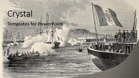  Presentation with battleship - PPT theme featuring prince imperial louis napoleon background and a light gray colored foreground