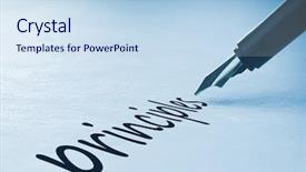  Presentation with fountain pen - Slide set having princeple - fountain pen writing the word background and a sky blue colored foreground
