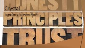  Presentation with honesty - Colorful presentation design enhanced with princeple - honesty principles and trust word backdrop and a coral colored foreground