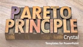  Presentation with blocks - Beautiful theme featuring princeple - pareto principle word abstract backdrop and a coral colored foreground