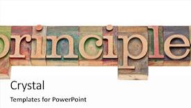  Presentation with wood - PPT layouts with princeple - principles - isolated word background and a white colored foreground