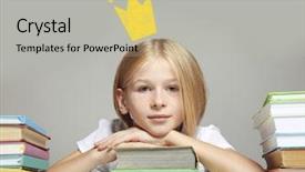  Presentation with princess - Theme enhanced with princess crown drawing above head background and a  colored foreground