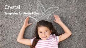  Presentation with asphalt pavements - Slide set consisting of princess picture - cute little girl lying background and a  colored foreground