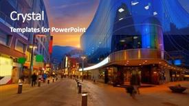  Presentation with principal - Theme featuring principal - andorra la vella commercial area background and a ocean colored foreground