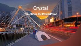  Presentation with cable stayed bridge over river - Beautiful theme featuring principal - andorra la vella paris bridge backdrop and a ocean colored foreground