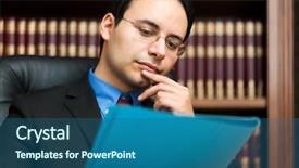  Presentation with principal - Beautiful presentation theme featuring principal - businessman in his studio backdrop and a ocean colored foreground