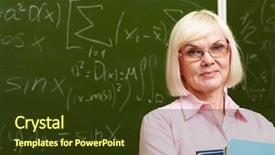  Presentation with principal - Audience pleasing slide set consisting of principal - charming older woman posing backdrop and a tawny brown colored foreground