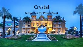  Presentation with casino - Beautiful presentation theme featuring principal - grand casino in monte carlo backdrop and a light blue colored foreground