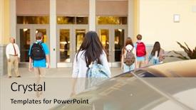  Presentation with principal - Audience pleasing presentation design consisting of principal - high school students being dropped backdrop and a mint green colored foreground