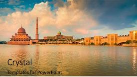  Presentation with amazing - Amazing slide set having principal - putrajaya skyline amazing view backdrop and a gold colored foreground