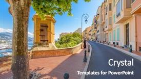  Presentation with principal - PPT layouts with principal - street in monaco village background and a ocean colored foreground