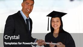  Presentation with principal - Beautiful presentation design featuring principal - teacher at school with student backdrop and a black colored foreground