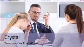  Presentation with principal - PPT layouts having principal - young woman with daughter background and a light blue colored foreground