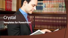  Presentation with lawyer - Colorful slides enhanced with principal office - young lawyer reading a book backdrop and a tawny brown colored foreground